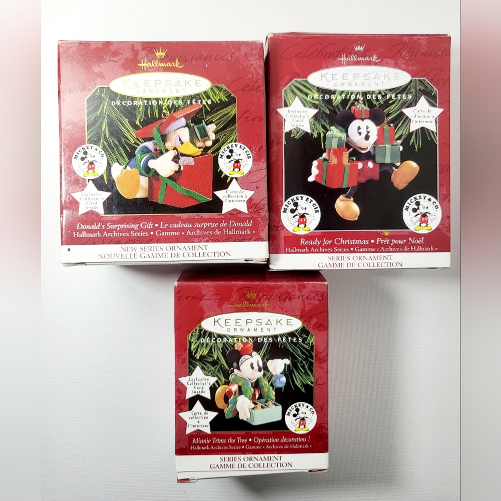 ❄️Hallmark Archives Series from 1997, 1998, 1999 Mickey Mouse Minnie Mouse